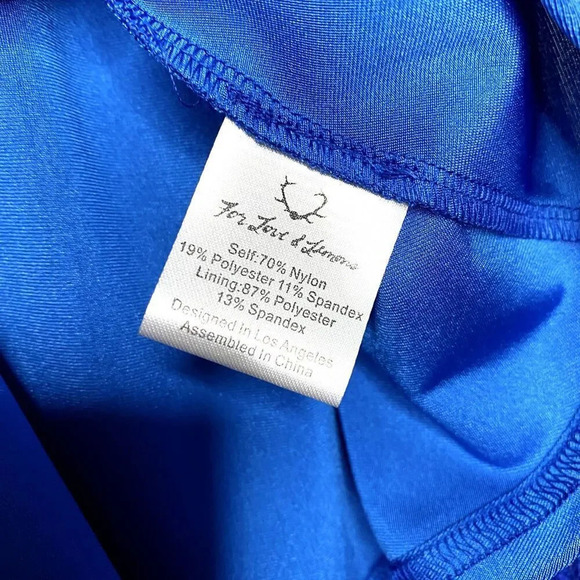 For Love And Lemons Lulu Lace Fit & Flare Dress Illusion Neckline Blue Medium - Picture 10 of 11